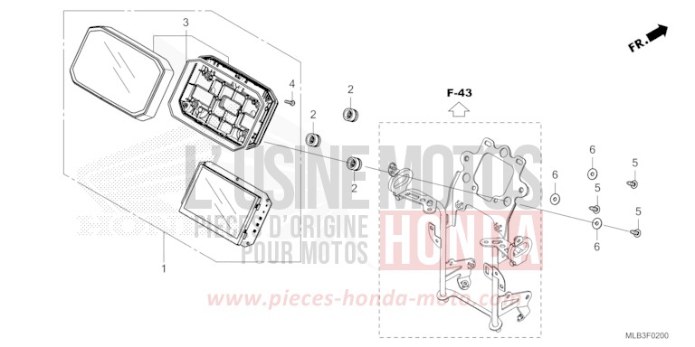 COMPTEUR for Hornet 750 MAT IRIDIUM GRAY METALLIC (NHC64) from 2023